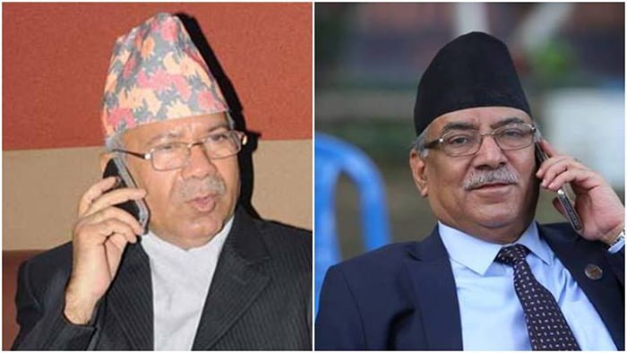 Madhab Nepal With Prachanda
