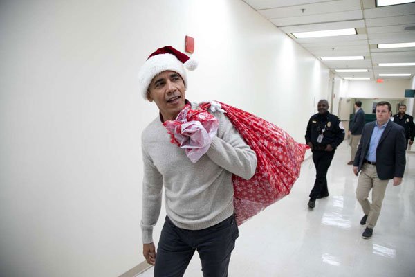 barak obama as santa